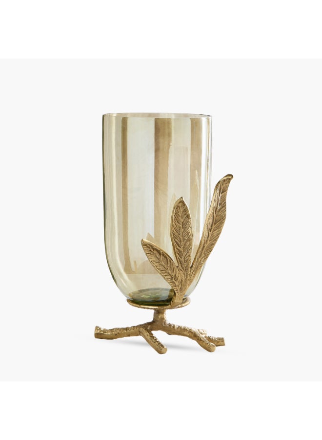 Home Box Eternity Bloom Leaf Base Vase - Gold - Image 5